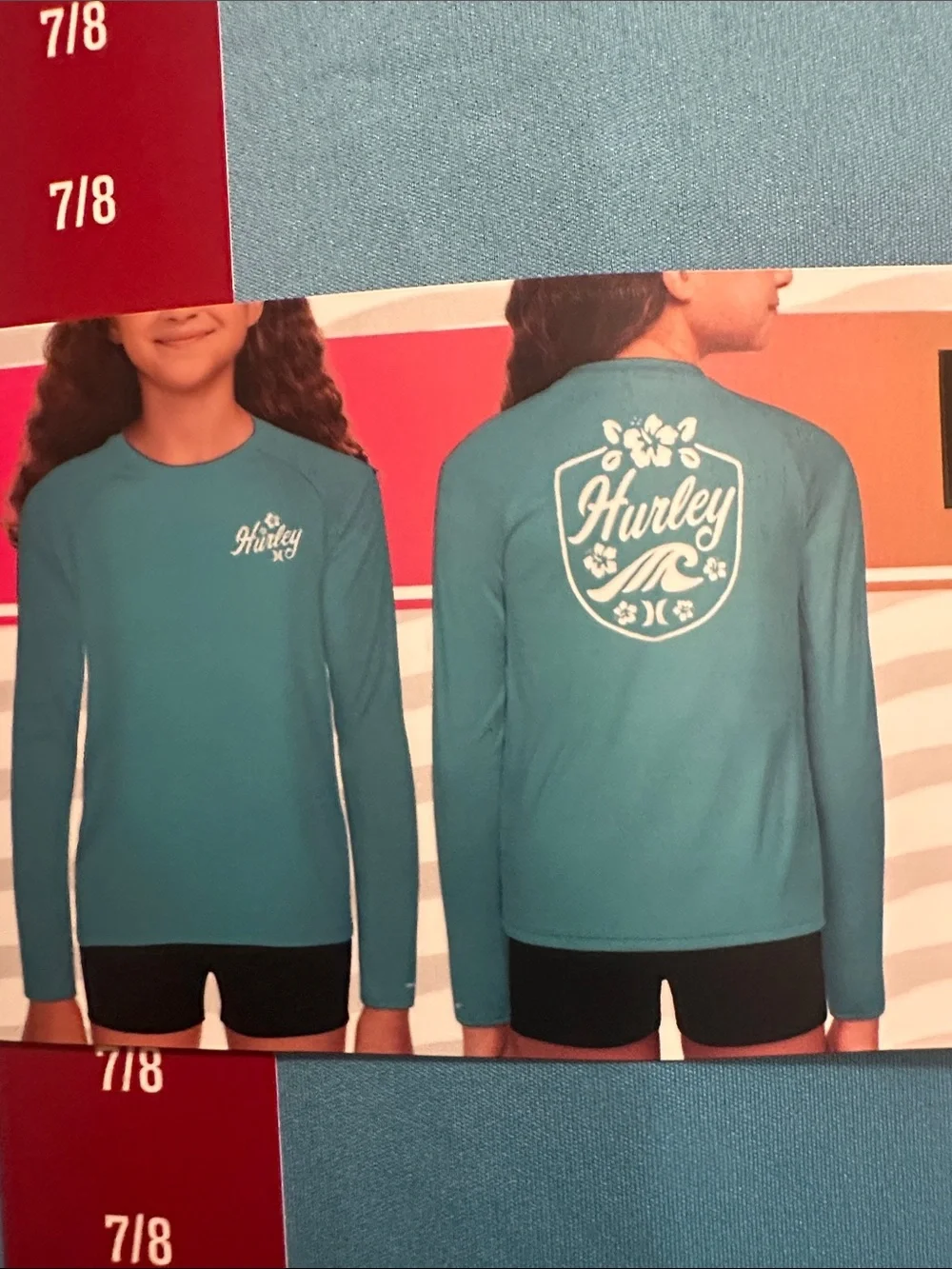 Hurley Kids Teal Blue Long-Sleeve Rashguard
